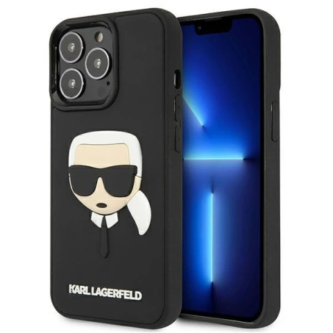 Protective phone case Karl Lagerfeld KLHCP13LKH3DBK for Apple iPhone 13 Pro / 13 6.1" black/black hardcase 3D Rubber Karl`s Head